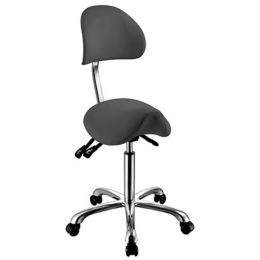 Saddle Stool with Backrest 1025 SF Grey