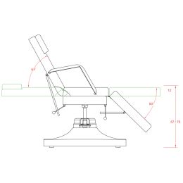 Kosmetikliege 336 H I Hydraulische H&ouml;henverstellung I Fu&szlig;pedal