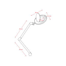 Lupenlampe LED 5 B WK mit Klemme mit Wandhalterung