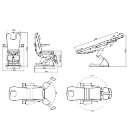 Euroclinic Fu&szlig;pflegestuhl Futura 801 E-3 I 30&deg; Beinst&uuml;tzen I Wei&szlig;