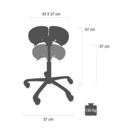 Teqler Ergo-Tilt Saddle Stool with Backrest in White