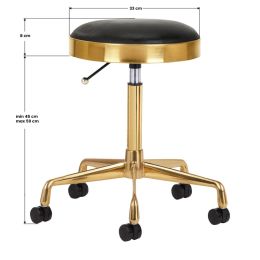 Rolling Stool H7 AS gold Black