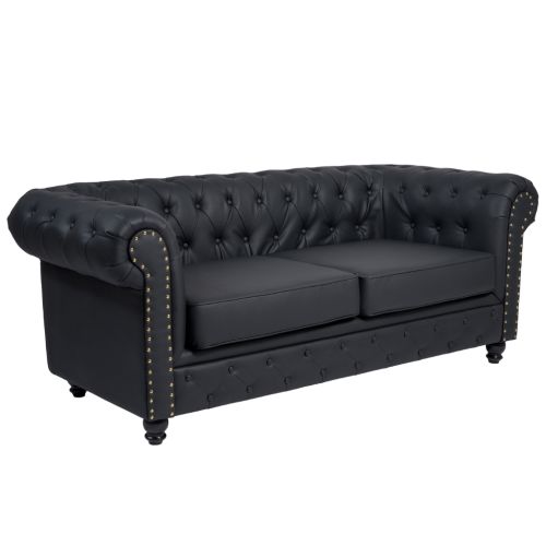 Das Wartesofa Repose WK ist ein elegantes und komfortables Chesterfield-Sofa, das mit abnehmbaren Kissen, hochdichtem Schaumstoff und einem robusten Rahmen aus Metall und Holz ausgestattet ist. Ideal für Wartezimmer.