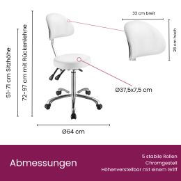 Work chair 9118 SF with backrest - White