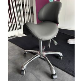 Saddle Stool with Backrest 1025 SF Grey